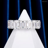 GL Classic Emerald Cut jewelry Eternity Moissanite Diamond Band Ring